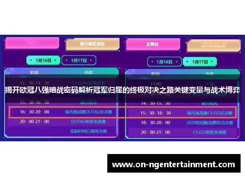 揭开欧冠八强暗战密码解析冠军归属的终极对决之路关键变量与战术博弈